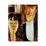 Amedeo Modigliani Gelin ve Damat Çizilmiş Tuval - Görsel 2