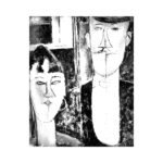 Amedeo Modigliani Gelin ve Damat Çizilmiş Tuval - Görsel 1