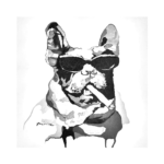 Bulldog Çizilmiş Tuval