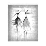 Dans Eden Kadınlar Çizilmiş Tuval