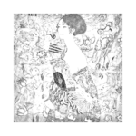 Gustav Klimt Lady ve Fan Çizilmiş Tuval - Görsel 1