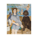 Neşe Erdok papağan ve çocuk çizilmiş tuval - Görsel 2