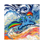 Rainbow Dash Çizilmiş Tuval - Görsel 2