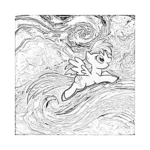 Rainbow Dash Çizilmiş Tuval - Görsel 1