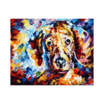 Renkli Köpek Çizilmiş Tuval - Görsel 2