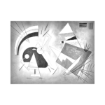 Wassily Kandinsky Siyah ve Mor Çizilmiş Tuval