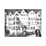 Wassily Kandinsky Weilheim Marienplatz Çizilmiş Tuval