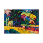 Wassily Kandinsky Yeşil Ev ve Peyzaj Çizilmiş Tuval - Görsel 2