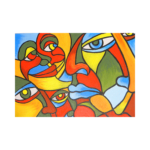 Yüzler Çizilmiş Tuval - Görsel 2