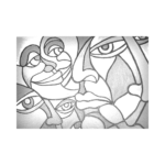 Yüzler Çizilmiş Tuval