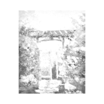 Bahçe Girişi Çizilmiş Tuval