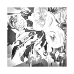 Çiçekli Grafik Çizilmiş Tuval