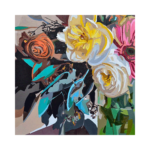 Çiçekli Grafik Çizilmiş Tuval - Görsel 2