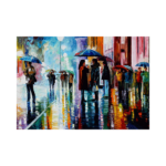 Şehrin Işıkları ve Yağmur Çizilmiş Tuval - Görsel 2