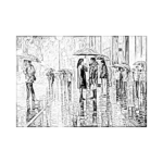 Şehrin Işıkları ve Yağmur Çizilmiş Tuval - Görsel 1