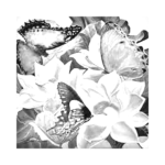 Çiçekler ve Kelebekler Çizilmiş Tuval