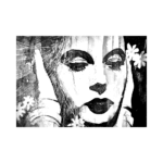 içekle-bezeli-kadın-portre-çizilmiş-tuval-sb Çiçekle Bezeli Kadın Portre - Görsel 1