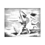 Picasso Sahilde Koşan Kadınlar Çizilmiş Tuval - Görsel 1
