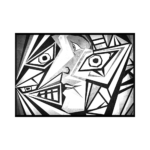 Picasso Şarap Gecesi Çizilmiş Tuval - Görsel 1