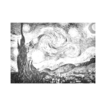 van-gogh-yildizli-gece-cizilmis-tuval-sb Van Gogh Yıldızlı Bir Gece - Görsel 1