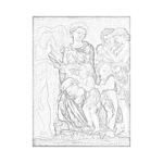 Michelangelo Bakire ve Çocuklar Çizilmiş Tuval - Görsel 1