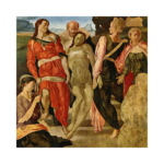 Michelangelo Santa Entierro Çizilmiş Tuval - Görsel 2