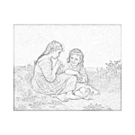 William Adolphe Bouguereau Idyll'in Çocukluğu Çizilmiş Tuval - Görsel 1