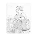 William Adolphe Bouguereau Moissonneuse Çizilmiş Tuval