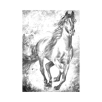 kahverengi-at-cizilmis-resim-tuvali-siyah-beyaz Özgür Kahve At - Görsel 1