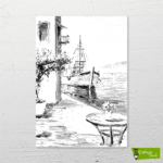 sahil-kasabasi-cizilmis-resim-tuvali-2 Sahil Kasabası - Görsel 1