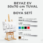 Beyaz Ev (50x70) + Boya Seti