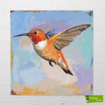 Sinek Kuşu Çizilmiş Tuval - Görsel 2