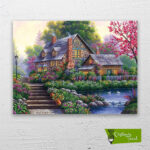 Göletli-ev-çizilmiş-tuval1