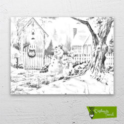 Karlı-bahçe-çizilmiş-tuval