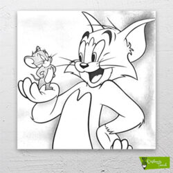 Tom-ve-Jerry-cizilmis-tuval