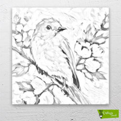 Mavi Kuş çizilmiş tuval