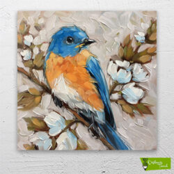 Mavi Kuş çizilmiş tuval1