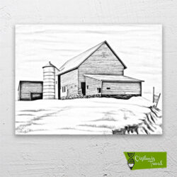 Kağıt-ev-cizilmis-tuval