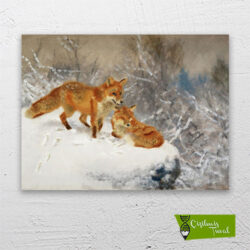 Kardaki-tilkiler-cizilmis-tuval1