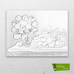 çiçekler-ve-meyveler-cizilmis-tuval