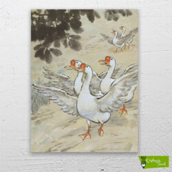 gürültücü-kazlar-cizilmis-tuval-1