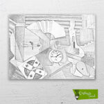 çalar-saat-the-alarm-clock-cizilmis-tuval