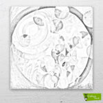 dairesel-formlar-güneş-ve-ay-cizilmis-tuval