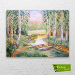 deredeki-ağaç-köprü-cizilmis-tuval