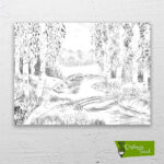 deredeki-ağaç-köprü-cizilmis-tuval