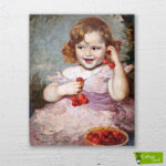 kiraz-küpeli-kız-cizilmis-tuval