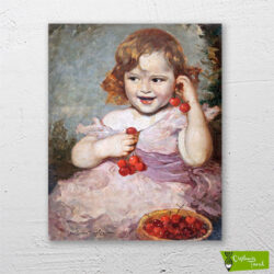 kiraz-küpeli-kız-cizilmis-tuval