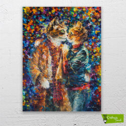 romantik-kediler-romantic-leonid-afremov-cizilmis-tuval