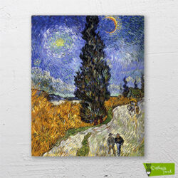 Van-Gogh-Road-with-Cypress-and-Star-selvi-ve-yıldızlı-yol-cizilmis-tuval