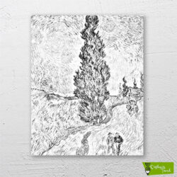 Van-Gogh-Road-with-Cypress-and-Star-selvi-ve-yıldızlı-yol-cizilmis-tuval